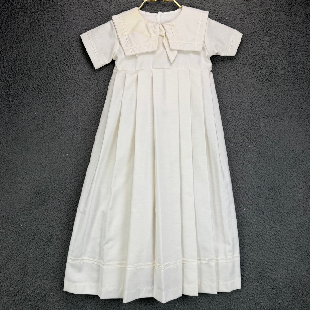 Sweet Pea & Lilli Oliver Christening Gown White Sailor Collar Kids Large USA